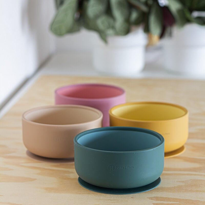 Bol, Petite&Mars, Take&Match, Cu ventuza, Silicon, Fara BPA, 450 ml, 6 luni+, Bej