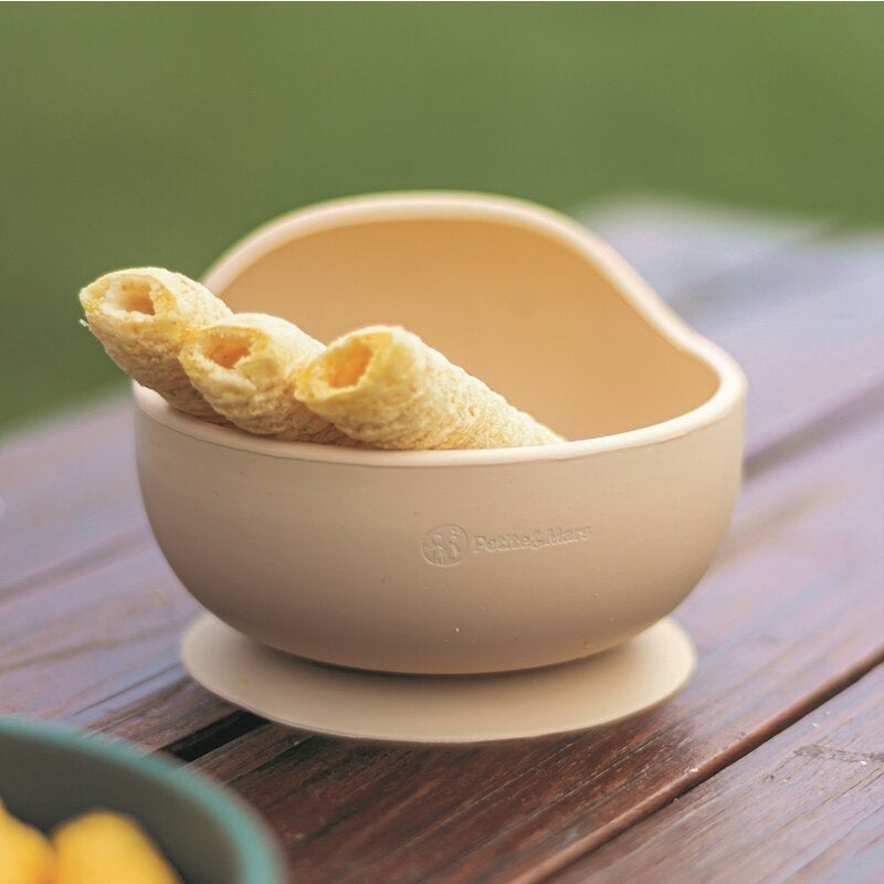 Bol, Petite&Mars, Take&Match, Din silicon, Cu ventuza, Fara BPA, 6 luni+, 350 ml, Bej