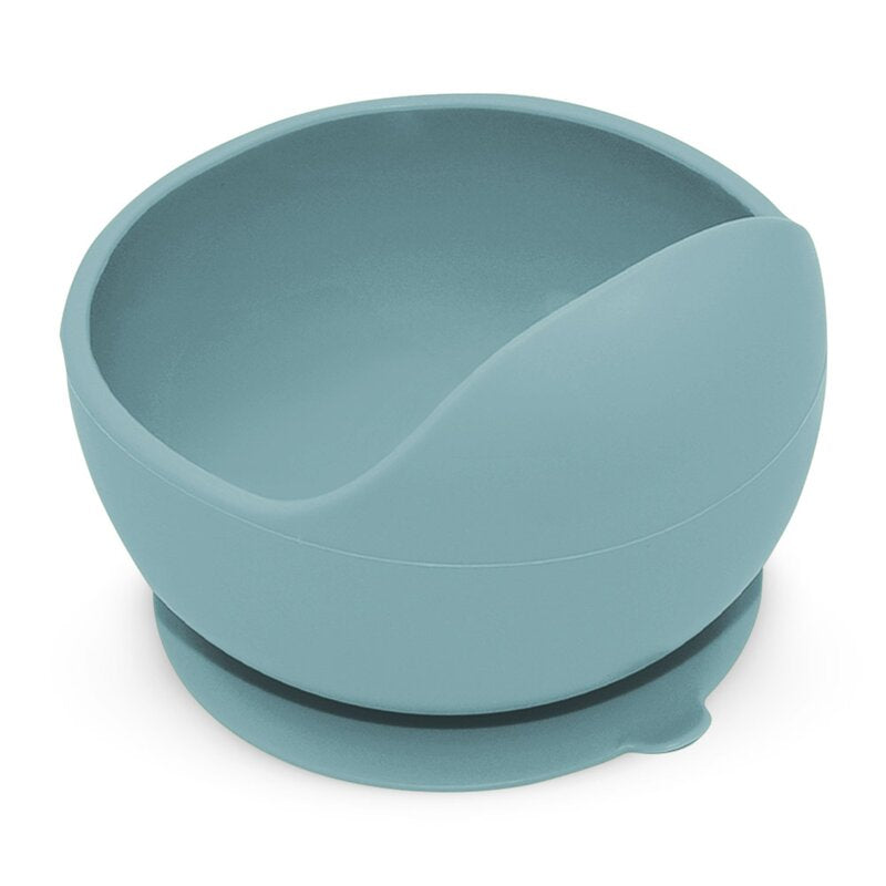 Bol, Petite&Mars, Take&Match, Din silicon, Cu ventuza, Fara BPA, Adecvat pentru masina de spalat vase si microunde, Nu absoarbe mirosuri, 6 luni+, 360 ml, Frosted Sky, Albastru