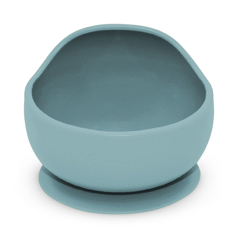 Bol, Petite&Mars, Take&Match, Din silicon, Cu ventuza, Fara BPA, Adecvat pentru masina de spalat vase si microunde, Nu absoarbe mirosuri, 6 luni+, 360 ml, Frosted Sky, Albastru