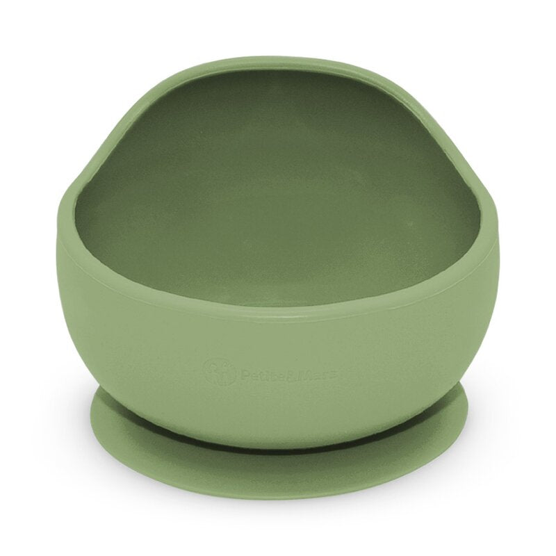 Bol, Petite&Mars, Take&Match, Din silicon, Cu ventuza, Fara BPA, Adecvat pentru masina de spalat vase si microunde, Nu absoarbe mirosuri, 6 luni+, 360 ml, Sweet Pea, Verde