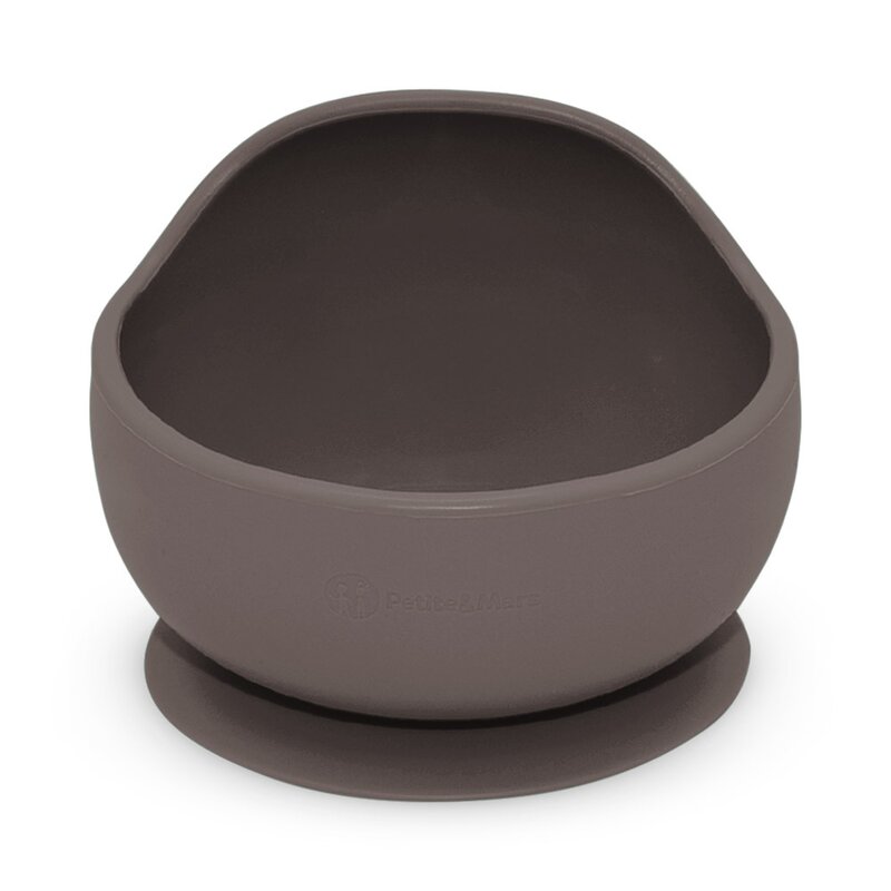 Bol, Petite&Mars, Take&Match, Din silicon, Cu ventuza, Fara BPA, Adecvat pentru masina de spalat vase si microunde, Nu absoarbe mirosuri, 6 luni+, 360 ml, Bitter Cocoa, Maro