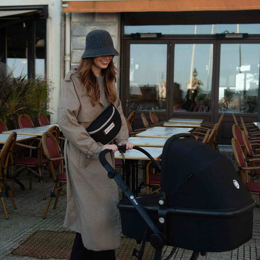 Borsetă Bebeluși Baby On Board Armelle Banana Black - Hands-Free & Urban