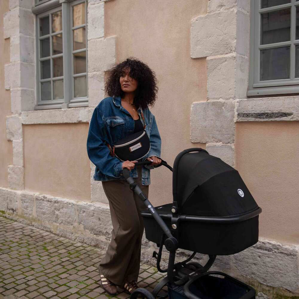 Borsetă Bebeluși Baby On Board Armelle Banana Black - Hands-Free & Urban