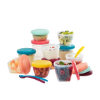 Multi set Babymoov pentru diversificare, 12 recipiente si 3 lingurite