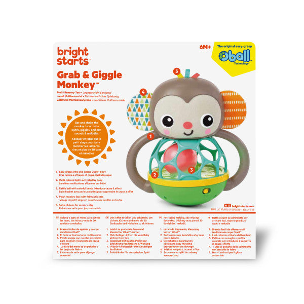 Bright Starts Jucarie multi-senzoriala Grab and Giggle Monkey