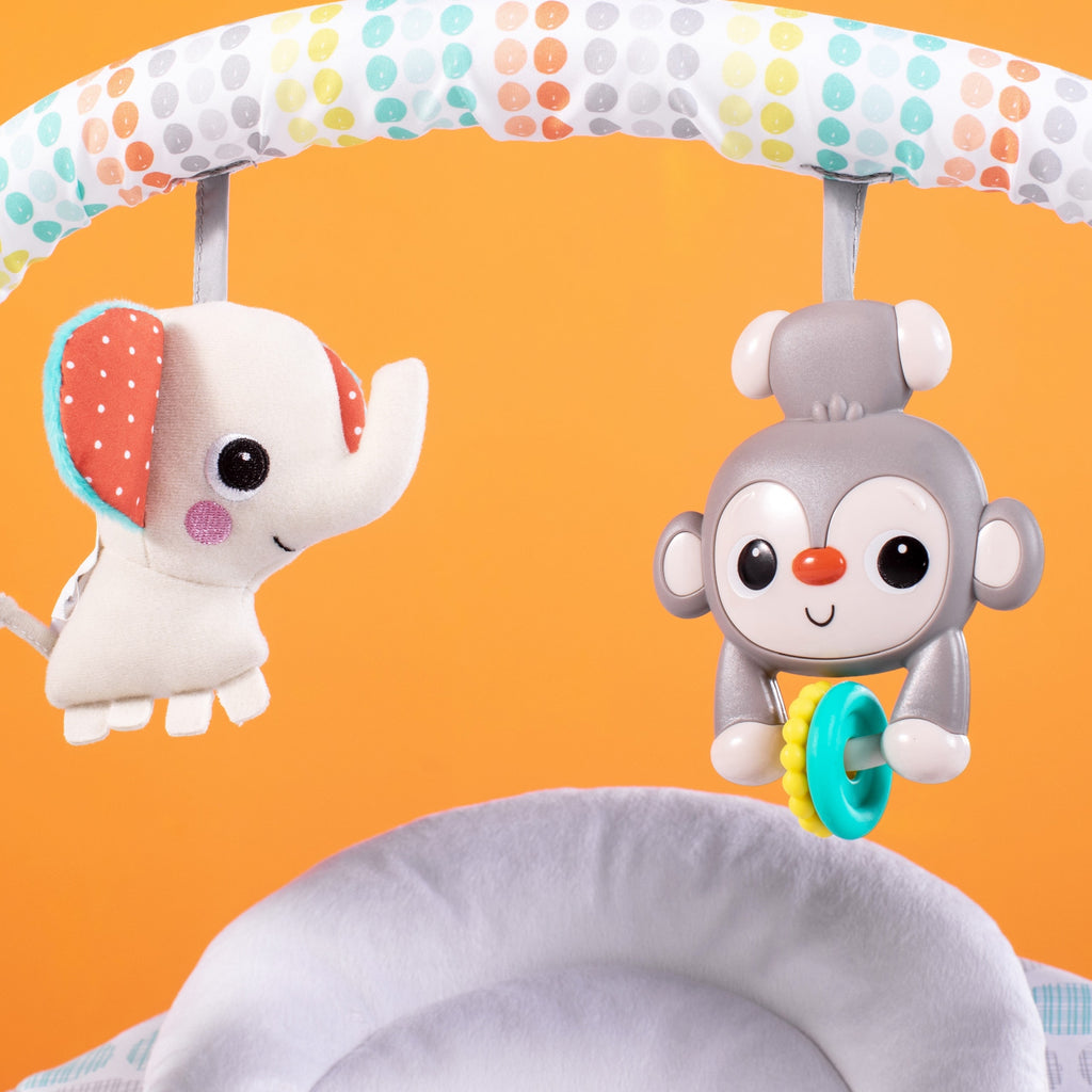Bright Starts Leagan portabil Whimsical Wild cu timer si 6 melodii