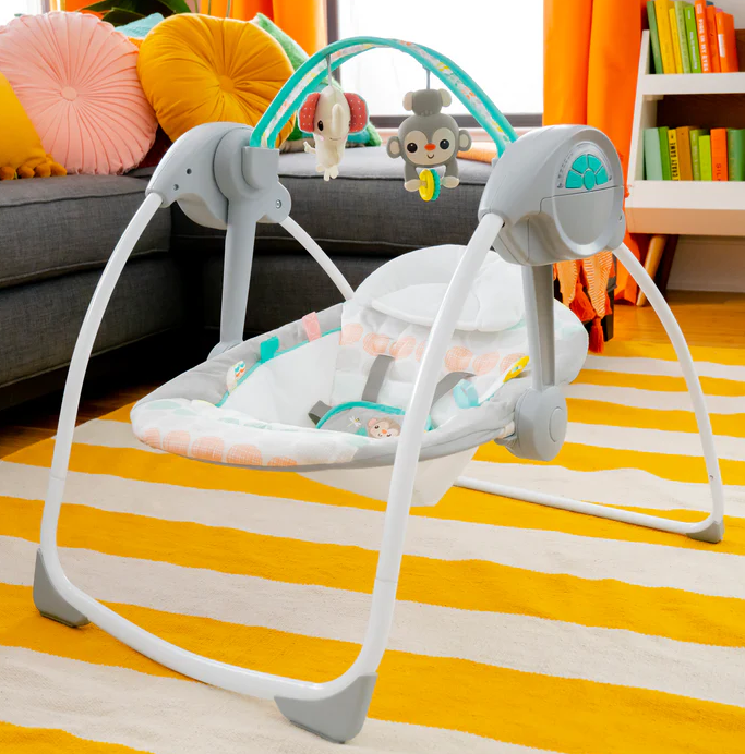 Bright Starts Leagan portabil Whimsical Wild cu 10 melodii
