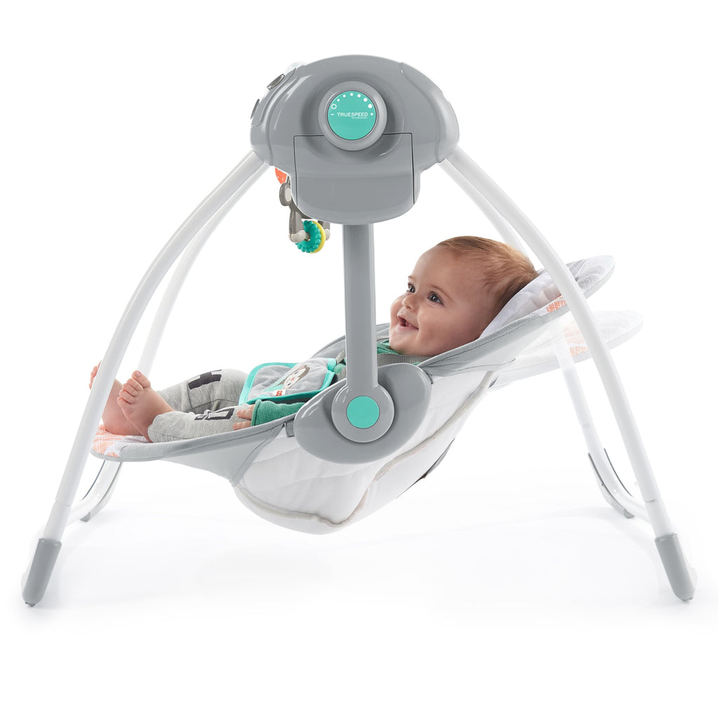 Bright Starts Leagan portabil Whimsical Wild cu timer si 6 melodii