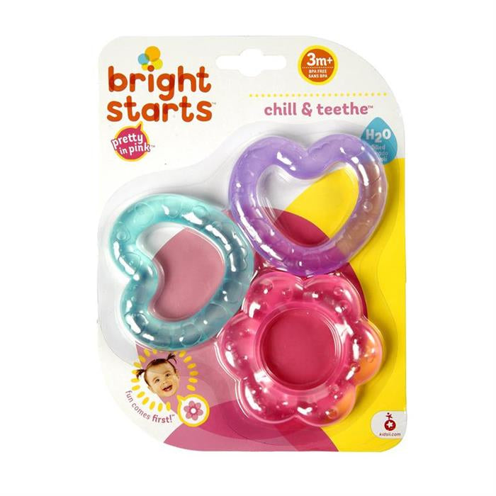 Bright Starts Set jucarii pentru dentitie Chill and Teethe Pink