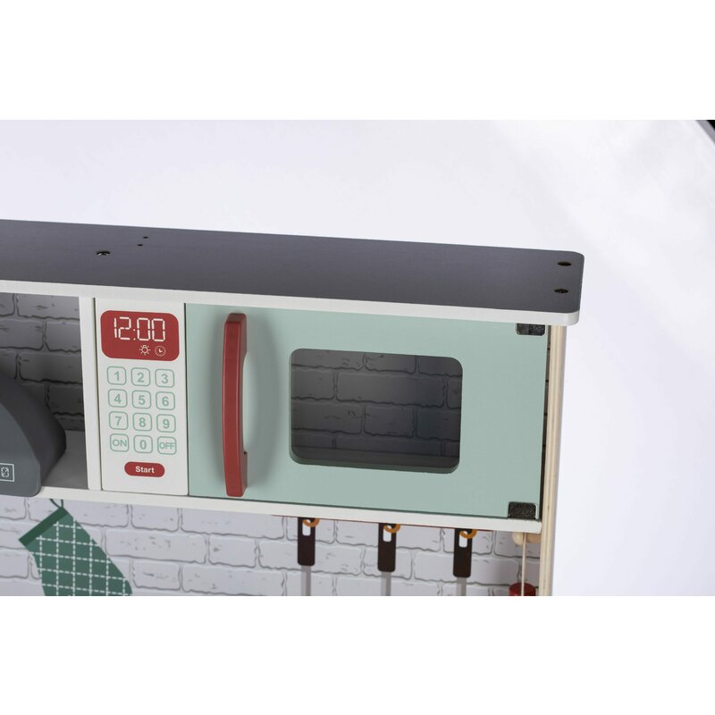 Bucatarie copii lemn, Free2Play, Mini Chef, Cu efecte de sunet si lumina, Cu accesorii, 70 x 30 x 104 cm, Conform cu standardele europene EN71-1;2018, EN71-2:2020, EN71-3:2021