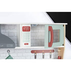 Bucatarie copii lemn, Free2Play, Mini Chef, Cu efecte de sunet si lumina, Cu accesorii, 70 x 30 x 104 cm, Conform cu standardele europene EN71-1;2018, EN71-2:2020, EN71-3:2021