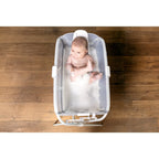 Cadita de baie cu pliere ultra-compacta, Jane, Oasis, Cu doua manere, 68 x 42 x 26 cm, Conform cu standardul european de siguranta EN 17072:2018, Tropical