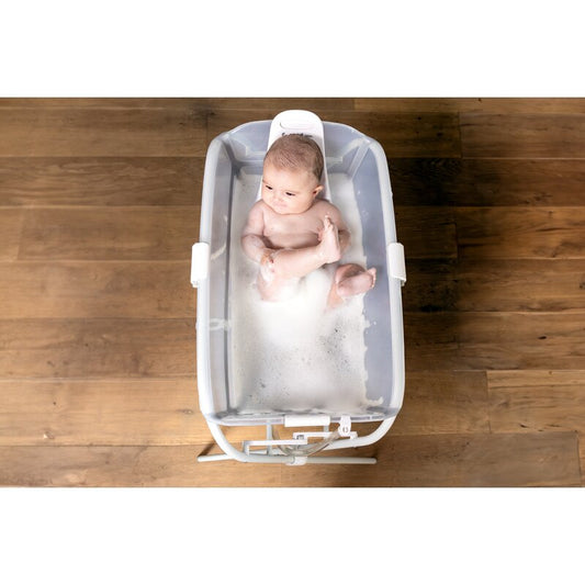 Cadita de baie cu pliere ultra-compacta, Jane, Oasis, Cu doua manere, 68 x 42 x 26 cm, Conform cu standardul european de siguranta EN 17072:2018, Tropical