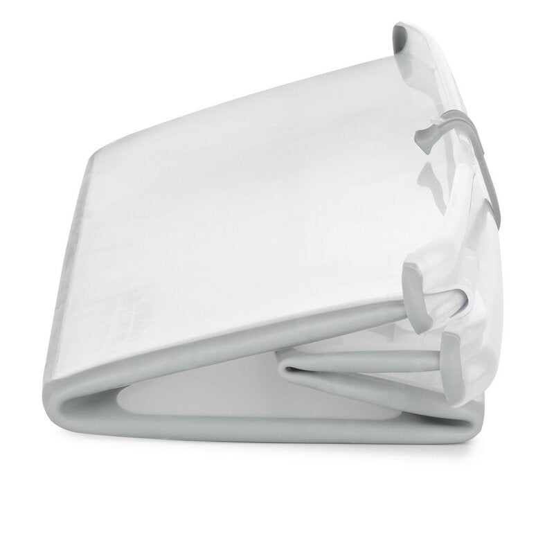 Cadita de baie cu pliere ultra-compacta, Jane, Oasis, Cu doua manere, 68 x 42 x 26 cm, Conform cu standardul european de siguranta EN 17072:2018, White