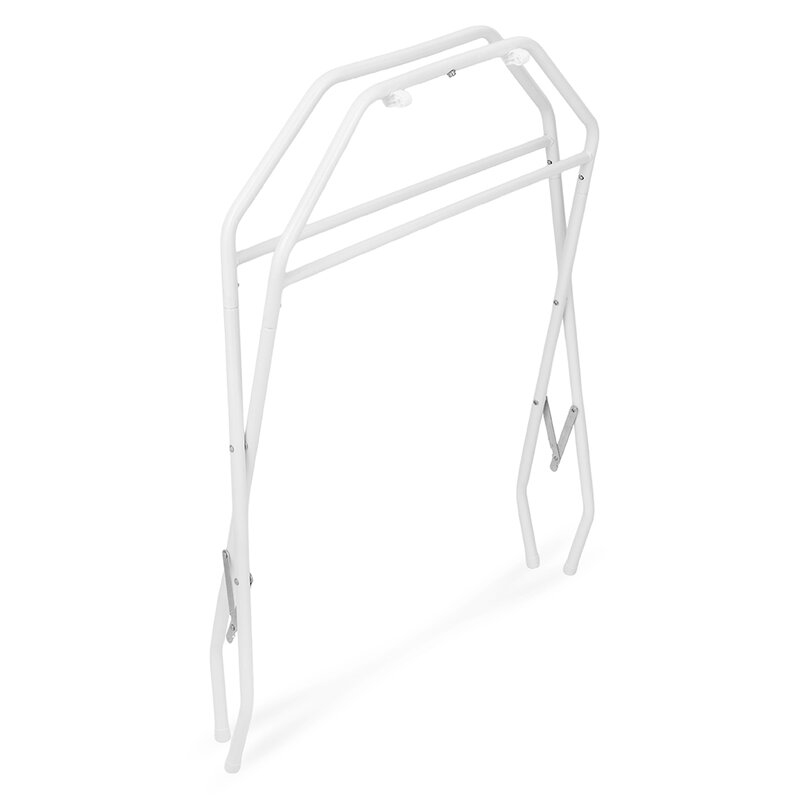 Cadita de baie pliabila, Qmini, Foldy Pro Care, Cu suport metalic si masuta de infasat, Cu termometru electronic, Cu dop si furtun pentru scurgere, Antiderapanta, 80×49 cm, Alb/Gri