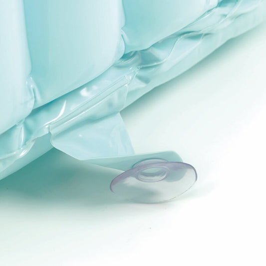 Cadita patrata gonflabila, Jane, Ideala pentru spatii mici si calatorii, 70 litri, 60 x 60 x 35 cm, 0-4 ani, Aquarel Blue