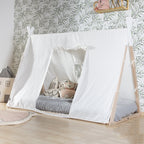 Cadru pat Tipi Childhome 90x200 cm Lemn Natural Alb