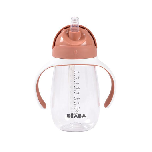 Cana cu pai din Tritan Beaba 300 ml Terracotta