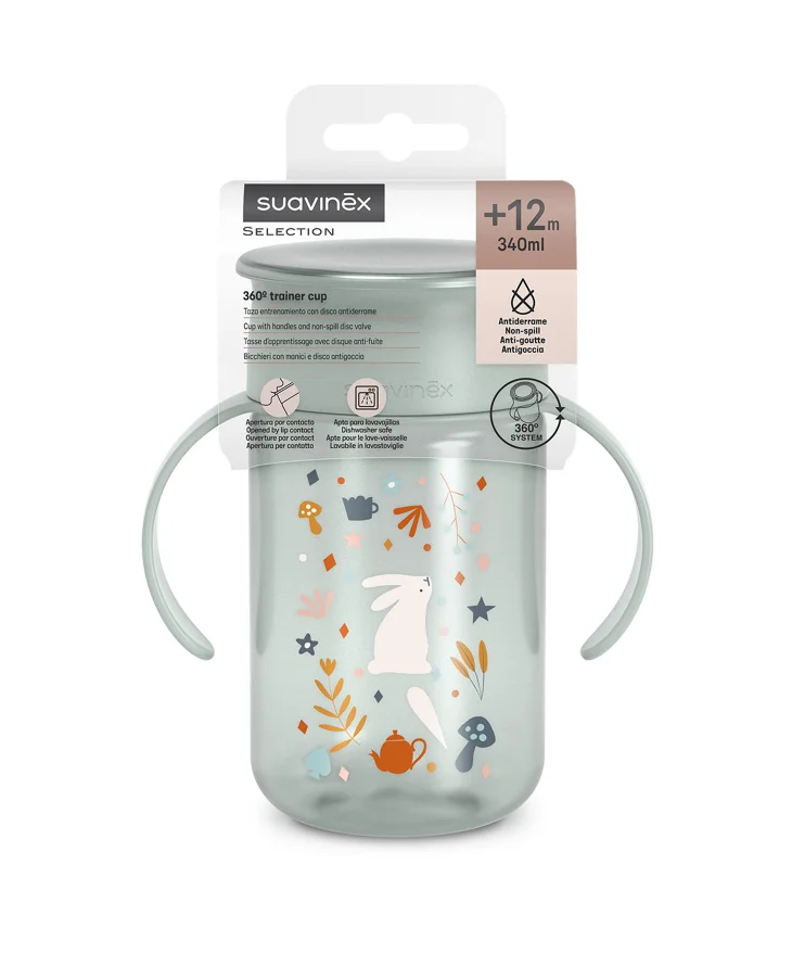 Cana de antrenament 360 Suavinex Wonderland 340 ml