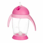 Cana de apa Bocioland cu pai si manere, 300 ml, Pink