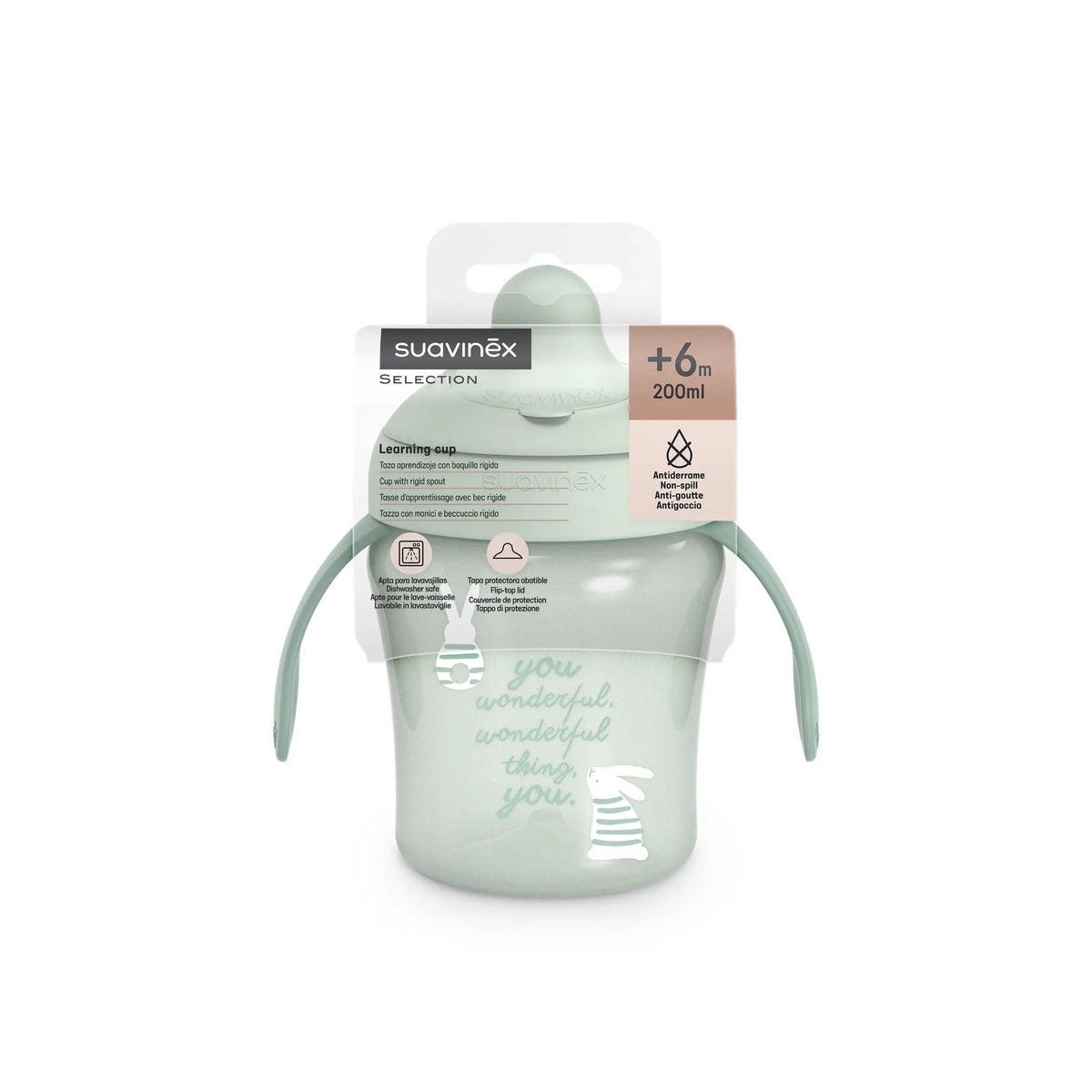 Cana de antrenament cu tetina Suavinex Wonderland 200 ml