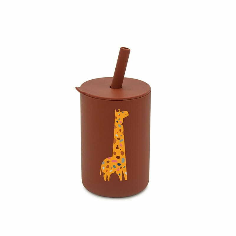 Cană din silicon Bocioland cu pai, Giraffe, 150 ml, imaginea 4