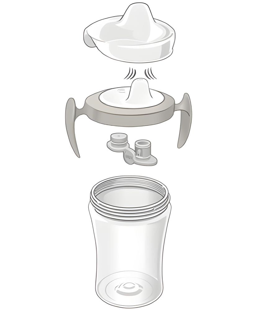 Cană Antrenament Nuk Evolution Trainer 230ml Cioc Moale 6+ Luni Albastru