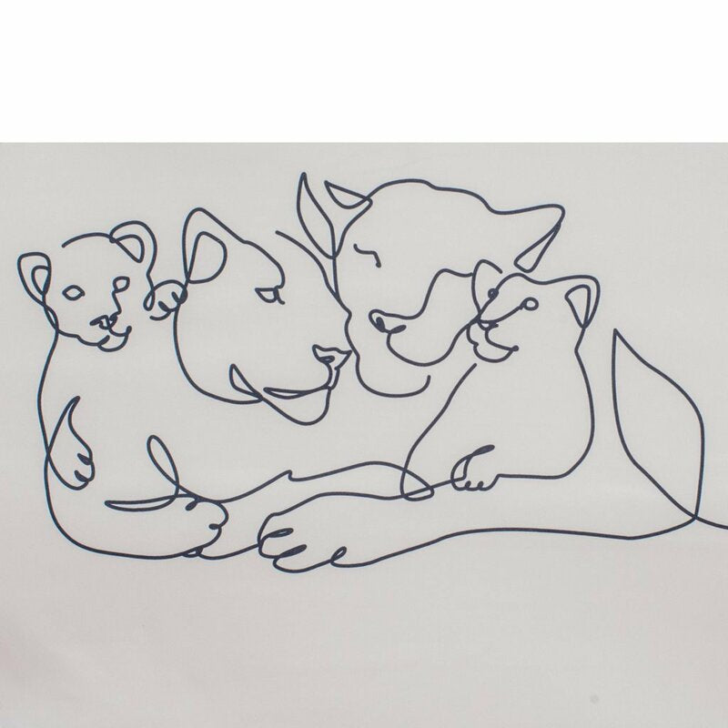 Canapea extensibila New Baby Lion Family, 42x78x35 cm – imprimeul cu familia de lei