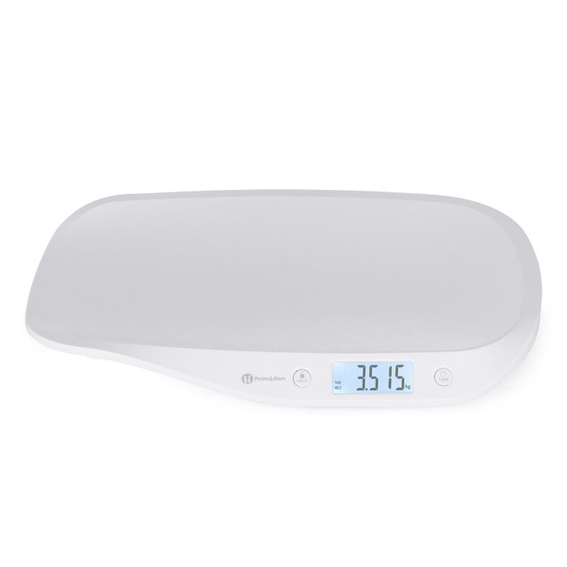 Cantar Electronic Petite&Mars pentru Bebelusi Forma Ergonomica pana la 20 kg Alb