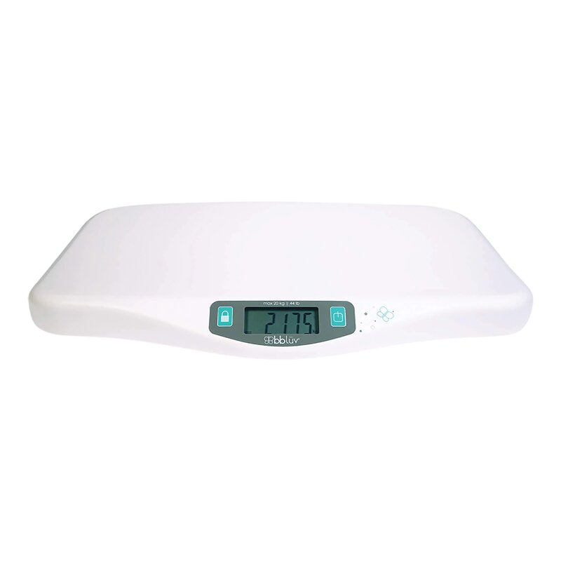 Cantar pentru bebelusi, BBluv, Kilo, Digital, Foarte precis, Unitati de masura kg, lb, oz, Pana la 20 kg, Cu functie de precizie cand se misca bebe, Ecran LCD, WHite