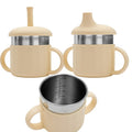 Cana 2 in 1 New Baby 220 ml, Bej – cele două moduri de utilizare și interiorul cănii