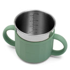 Cana 2 in 1 New Baby 220 ml, Verde – interiorul metalic cu gradații