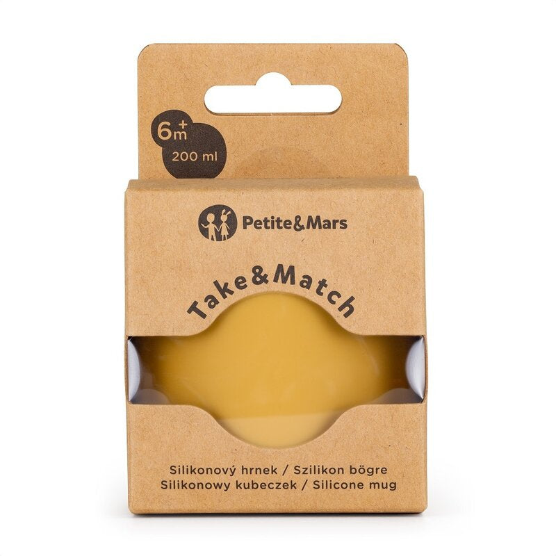Canuta, Petite&Mars, Take&Match, Fara maner, Silicon, Fara BPA, 360 ml, 6 luni+, Galben