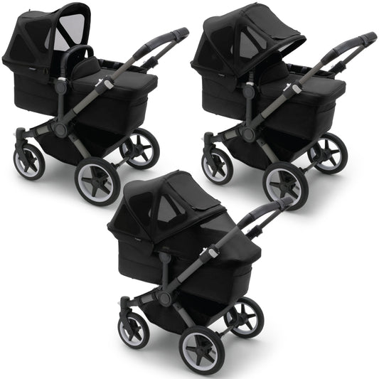 Capotina cu extensie plasa insecte Bugaboo Donkey Midnight Black