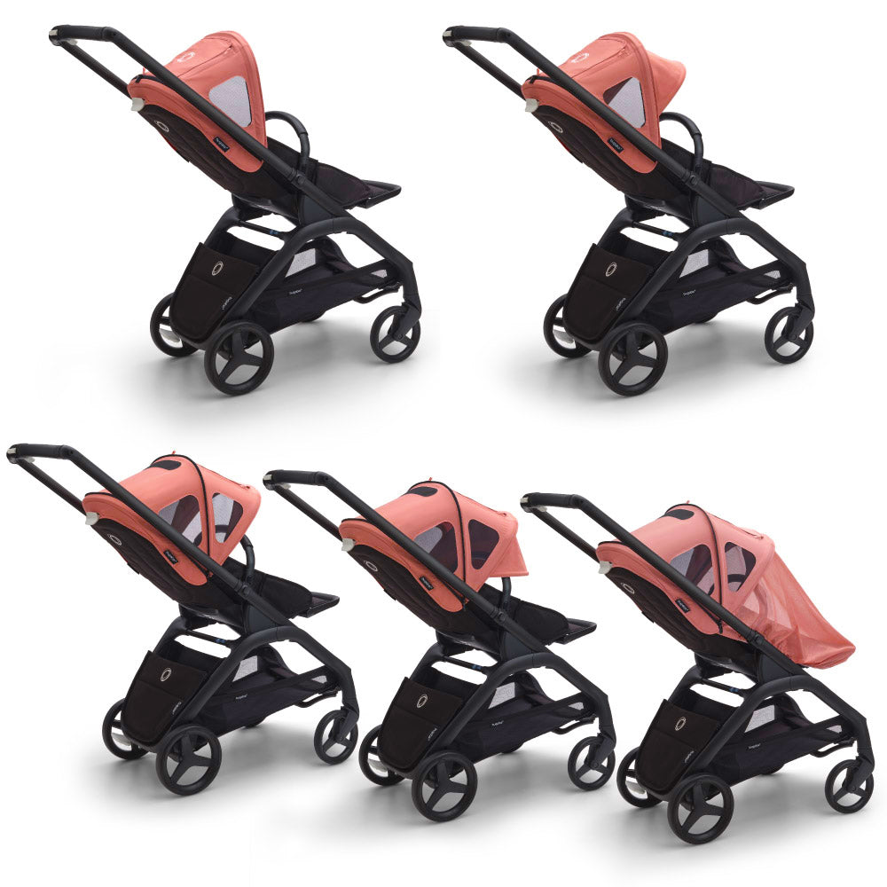 Capotina cu extensie plasa insecte Bugaboo Dragonfly Sunrise Red