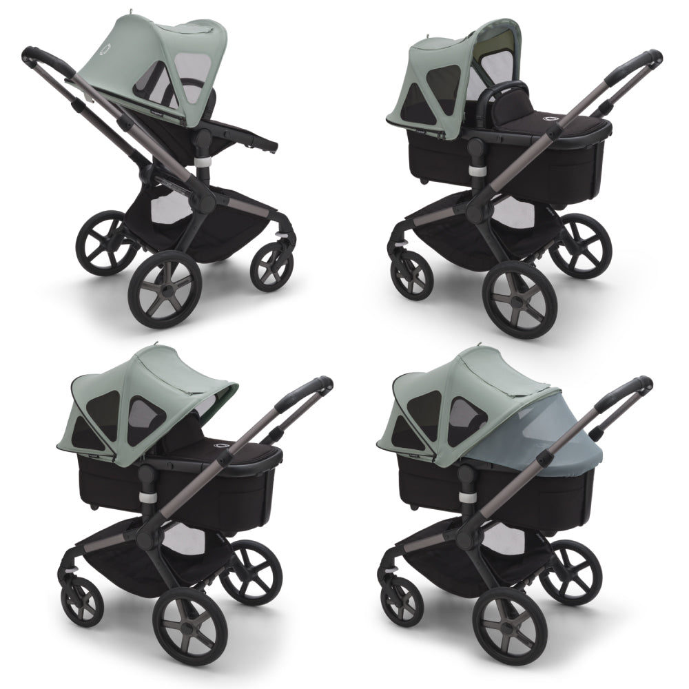 Capotina cu extensie plasa insecte Bugaboo Fox 5 Fox Cub Lynx Pine Green