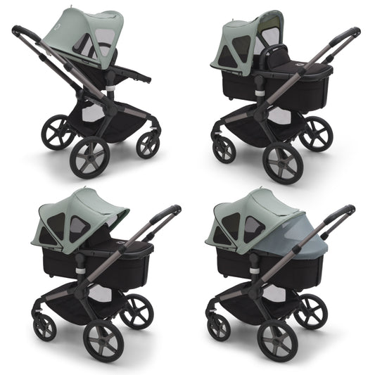 Capotina cu extensie plasa insecte Bugaboo Fox 5 Fox Cub Lynx Pine Green