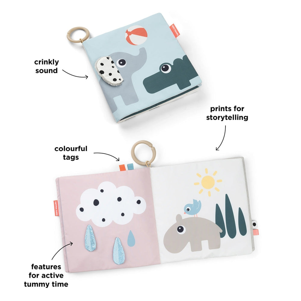 Inel de lemn pentru atasare carte moale Deer Friends