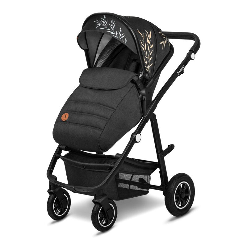 Carucior 2 in 1, Lionelo, Amber, Editie limitata Lovin\', Cadru aluminiu, Cu landou intarit si salteluta moale, Reversibil, Maner ajustabil, Huse pentru picioare, ploaie, Plasa de tantari, Geanta parinti, Pana la 22 kg, EN1888-1, EN1888-2, EN1466, Negru
