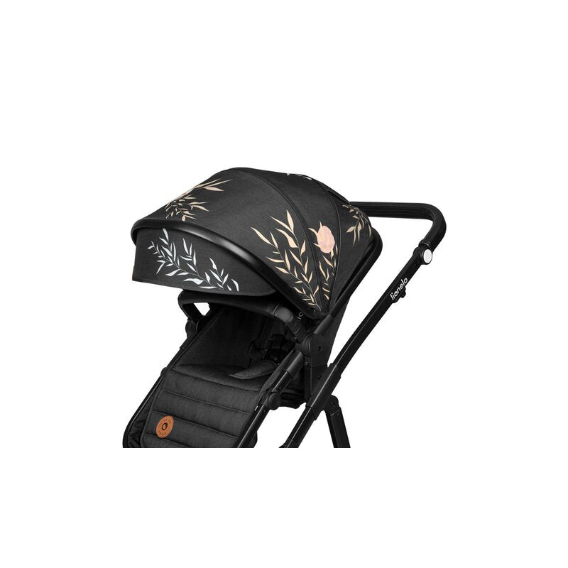 Carucior 2 in 1, Lionelo, Amber, Editie limitata Lovin\', Cadru aluminiu, Cu landou intarit si salteluta moale, Reversibil, Maner ajustabil, Huse pentru picioare, ploaie, Plasa de tantari, Geanta parinti, Pana la 22 kg, EN1888-1, EN1888-2, EN1466, Negru