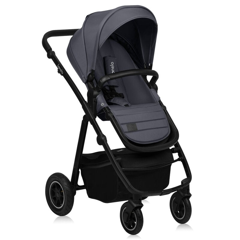 Carucior 2 in 1, Lionelo, Amber Plus, Cadru aluminiu, Cu landou intarit si salteluta moale, Reversibil, Maner ajustabil, Cu accesorii, Cu ventilatie panoramica 3D, Pana la 22 kg, EN1888-1, EN1888-2, E