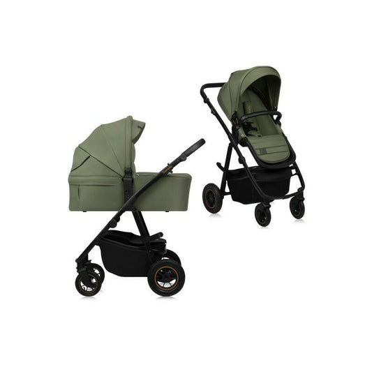 Carucior 2 in 1, Lionelo, Amber Plus, Cadru aluminiu, Cu landou intarit si salteluta moale, Reversibil, Maner ajustabil, Cu accesorii, Cu ventilatie panoramica 3D, Pana la 22 kg, EN1888-1, EN1888-2, E