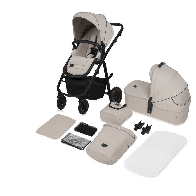 Carucior 2 in 1, Lionelo, Amber Plus, Cadru aluminiu, Cu landou intarit si salteluta moale, Reversibil, Maner ajustabil, Cu accesorii, Cu ventilatie panoramica 3D, Pana la 22 kg, EN1888-1, EN1888-2, E