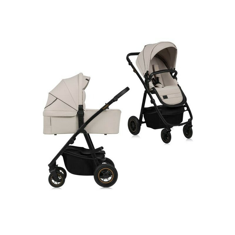 Carucior 2 in 1, Lionelo, Amber Plus, Cadru aluminiu, Cu landou intarit si salteluta moale, Reversibil, Maner ajustabil, Cu accesorii, Cu ventilatie panoramica 3D, Pana la 22 kg, EN1888-1, EN1888-2, E