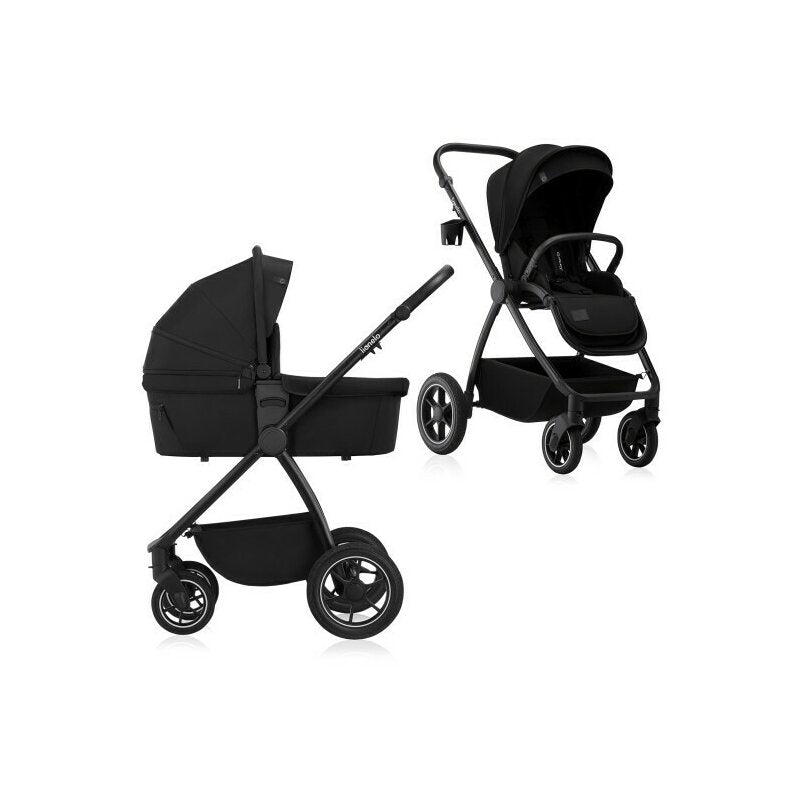 Carucior 2 in 1 Lionelo Meril, Negru - vedere de ansamblu