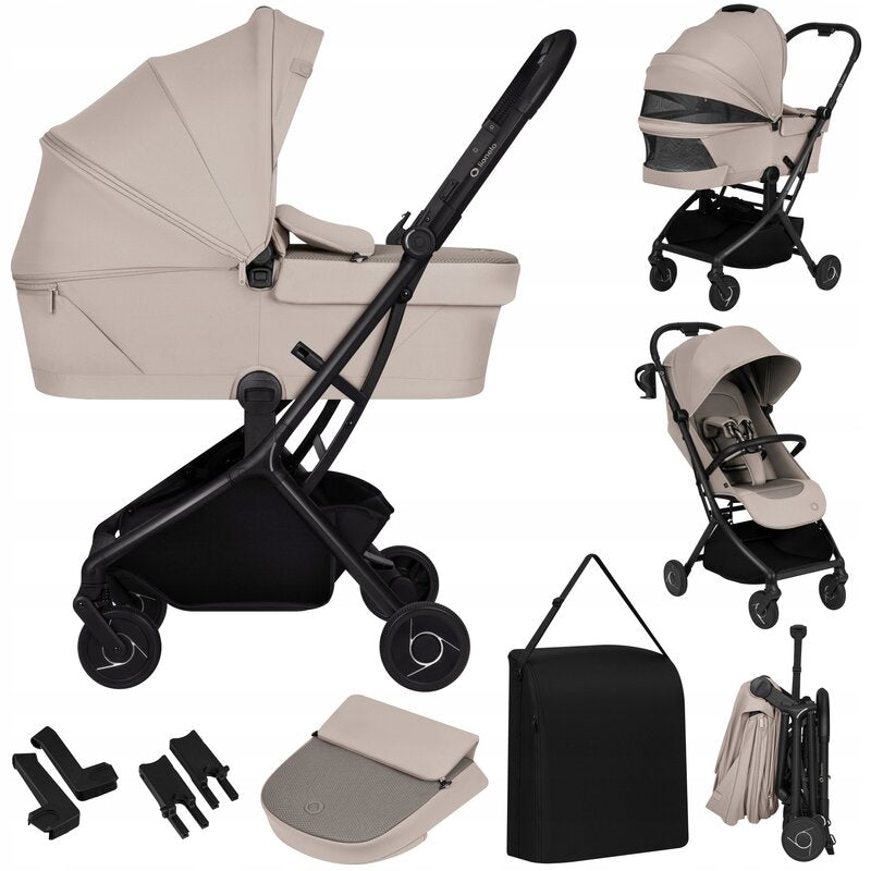 Carucior 2 in 1 Lionelo Sia Flex, Bej - ultracompact