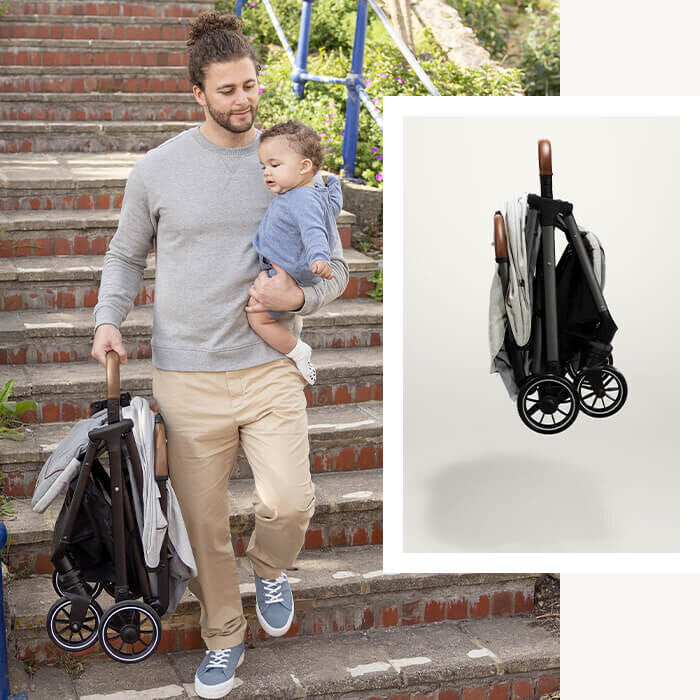 Joie - Carucior pentru copii ultracompact 2 in 1 Parcel, nastere - 22 kg, Signature Pine (Carucior Parcel Pine + Landou Ramble XL Pine)