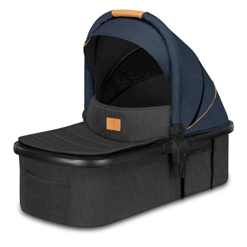 Carucior 3 in 1, Lionelo, Amber, Cadru aluminiu, Cu landou intarit si salteluta moale, Cu scoica auto testata ADAC, Reversibil, Cu accesorii, Geanta parinti, Pana la 22 kg, Albastru