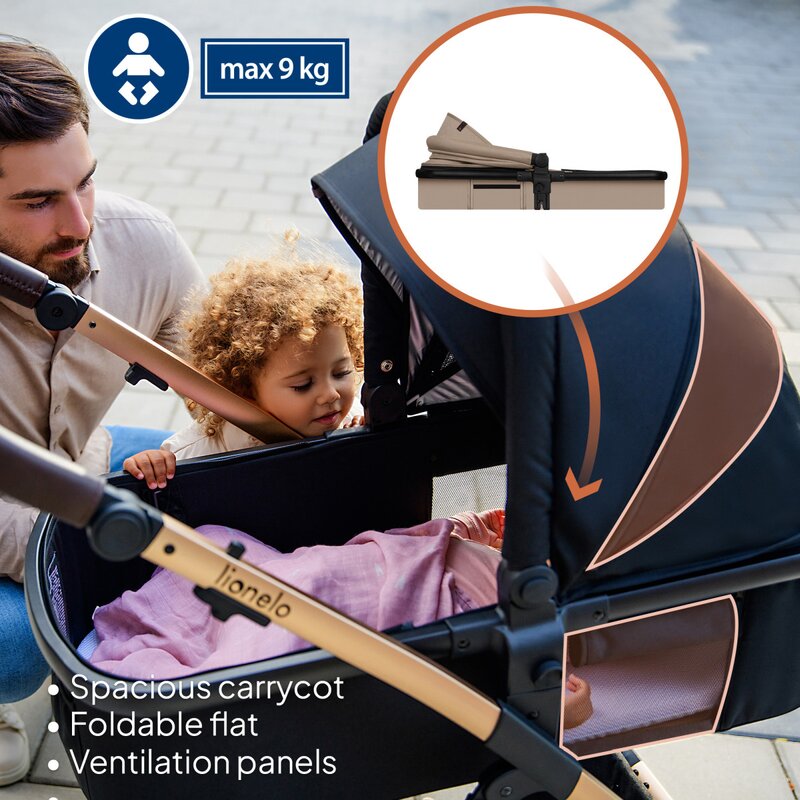Carucior 3 in 1 Lionelo Amber, Bej